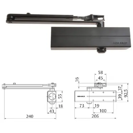 Assa Abloy Samozamykacz Assa Abloy DC140 z ramieniem Czarny 9005
