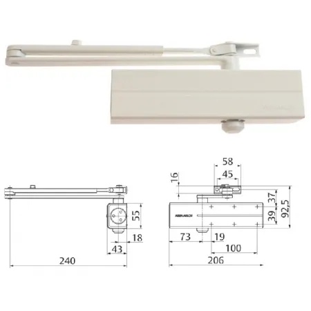 Assa Abloy Samozamykacz Assa Abloy DC140 z ramieniem Biały 9016