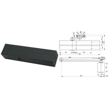 Assa Abloy Samozamykacz drzwiowy DC300 bez ramienia Czarny