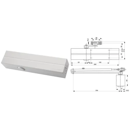 Assa Abloy Samozamykacz drzwiowy DC300 bez ramienia Biały