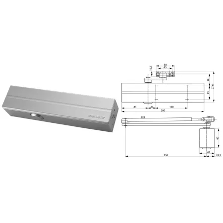 Assa Abloy Samozamykacz drzwiowy DC300 bez ramienia Srebrny