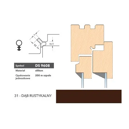 Deventer Uszczelka renowacyjna DS608 200m Dąb rustykalny