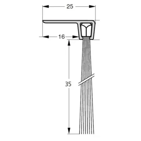 UE USZCZELKA SZCZOTKOWA F5-35 ALUMINIUM 1m 