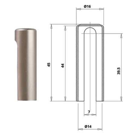 Otlav Osłonka aluminiowa zawiasu @14 mm Nikiel matowy