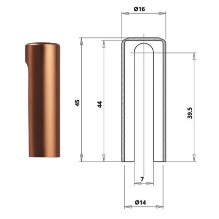 Otlav Osłonka aluminiowa zawiasu @14 mm Złoto stare