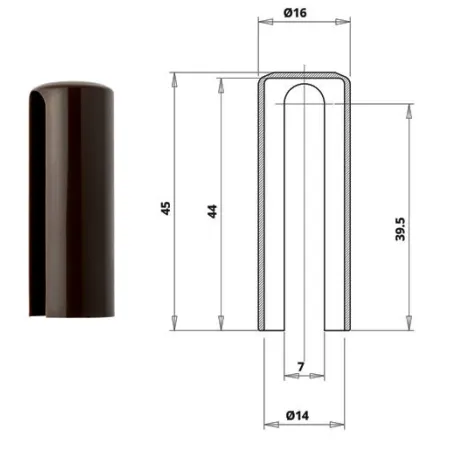 Otlav Osłonka nylon zawiasu @14 mm Brązowy