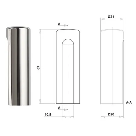 Otlav Osłonka aluminiowa zawiasu @20 mm Chrom