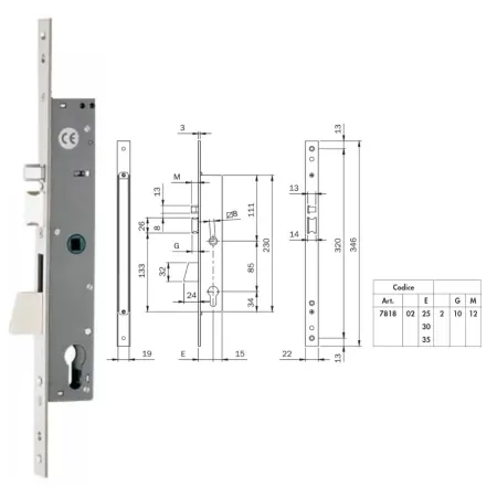ISEO ZAMEK ELECTA 85WB E=25mm Stal nierdzewna