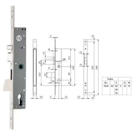 ISEO ZAMEK ELECTA 85WB E=30mm Stal nierdzewna
