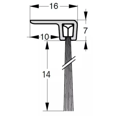 UE USZCZELKA SZCZOTKOWA F3-14 ALUMINIUM 1m 