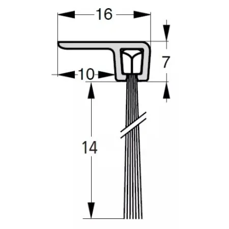 UE USZCZELKA SZCZOTKOWA F3-14 ALUMINIUM 3m 