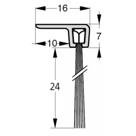 UE USZCZELKA SZCZOTKOWA F3-24 ALUMINIUM 1m 