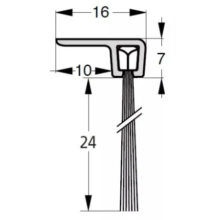 UE USZCZELKA SZCZOTKOWA F3-24 ALUMINIUM 3m 