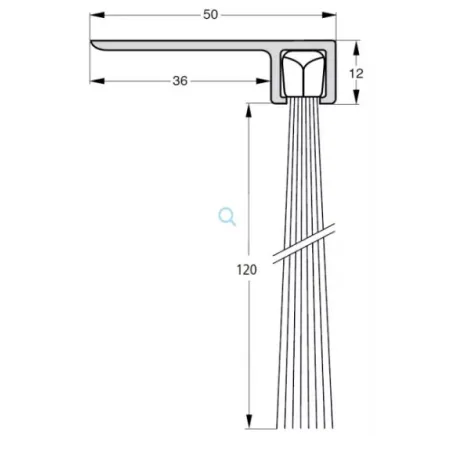 UE USZCZELKA SZCZOTKOWA F8-120 ALUMINIUM 3m 