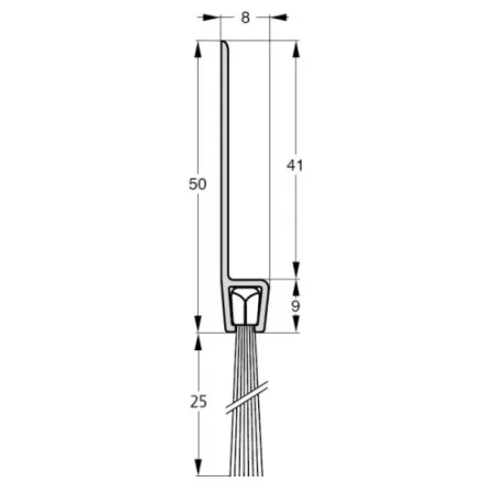 UE USZCZELKA SZCZOTKOWA G5-25 ALUMINIUM 1m 