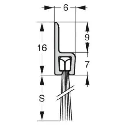 UE USZCZELKA SZCZOTKOWA H3-24 ALUMINIUM 3m 