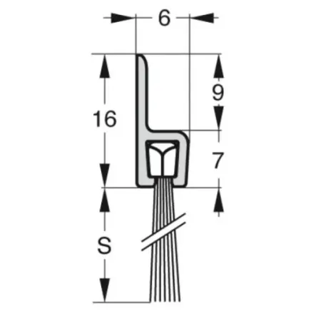UE USZCZELKA SZCZOTKOWA H3-34 ALUMINIUM 3m 