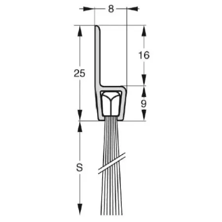 UE USZCZELKA SZCZOTKOWA H5-35 ALUMINIUM 3m 