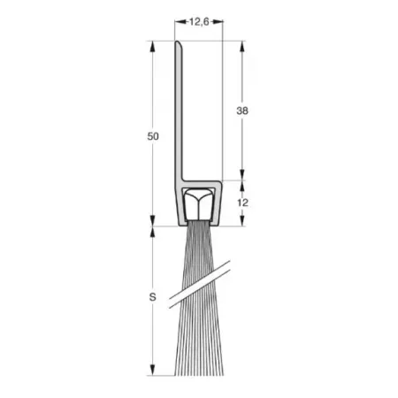 UE USZCZELKA SZCZOTKOWA H8-120 ALUMINIUM 1m 