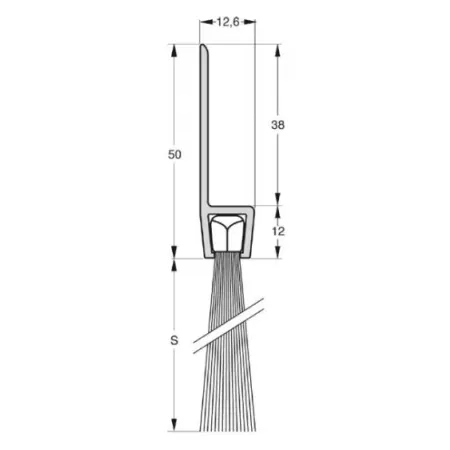 UE USZCZELKA SZCZOTKOWA H8-40 ALUMINIUM 3m 