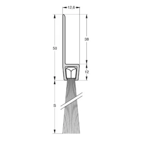 UE USZCZELKA SZCZOTKOWA H8-60 ALUMINIUM 3m 