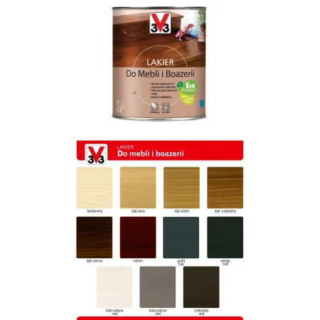 V33 Lakier do mebli i boazerii 0,5L Bezbarwny