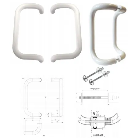 Wala  Pochwyt obustronny M2 aluminiowy fi 30 mm, x = 300 mm BIAŁY 9016