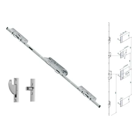 FUHR Zasuwnica drzwiowa 855GL U24/35/92/8 sterowana wkładką haki+bolce 1790 mm Stal szlachetna
