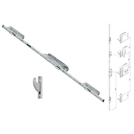 FUHR Zasuwnica drzwiowa 855GL U24/45/92/8 sterowana wkładką – hak Ocynk srebrny