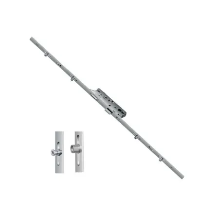 FUHR Zasuwnica drzwiowa 856 16/35/92/8 sterowana klamką - ślizgi + grzybki Ocynk srebrny