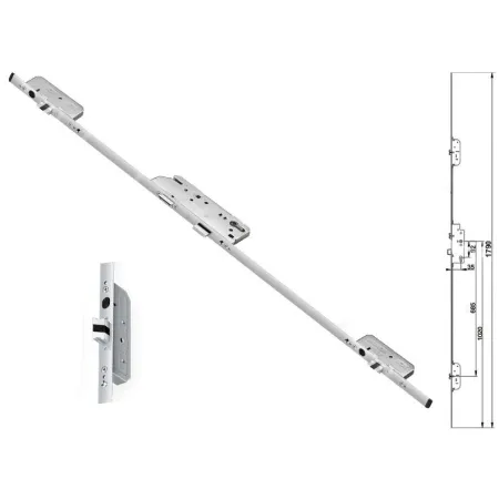 FUHR Zasuwnica drzwiowa 833 U24/45/92/8 automat 1790mm Ocynk srebrny