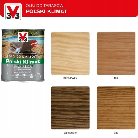 V33 Olej do tarasów Polski Klimat 1L Palisander