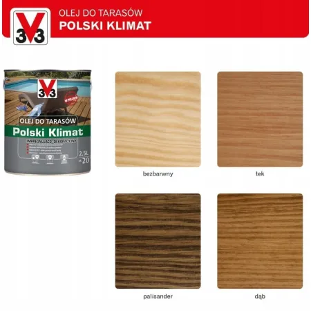V33 Olej do tarasów Polski Klimat 2,5L Dąb