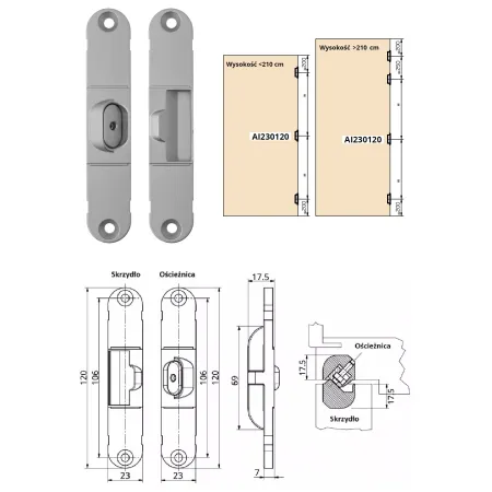 Otlav STABILIZATOR INVISACTA 230  2 szt. Chrom matowy