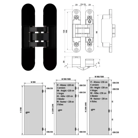 Otlav ZAWIAS WPUSZCZANY INVISACTA 230 3-D 60 KG  Czarny