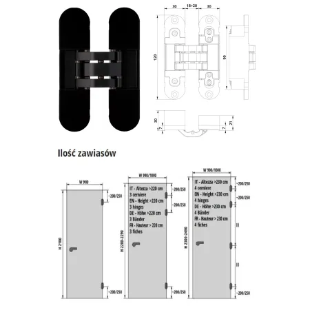 Otlav ZAWIAS WPUSZCZANY INVISACTA 300 3-D 60 KG Czarny