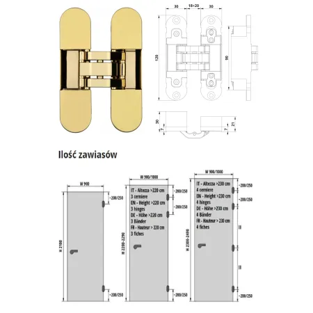 Otlav ZAWIAS WPUSZCZANY INVISACTA 300 3-D 60 KG Złoty