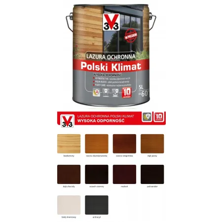 V33 Lazura Polski Klimat 10 lat 5L Antracyt