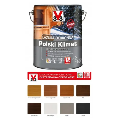 V33 Lazura Polski Klimat 12 lat 5L Grafit