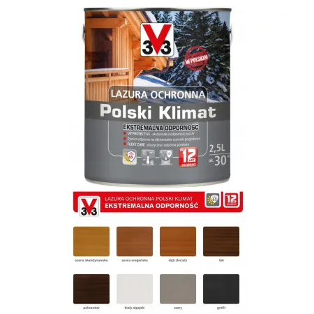 V33 Lazura Polski Klimat 12 lat 2,5L Biały alpejski