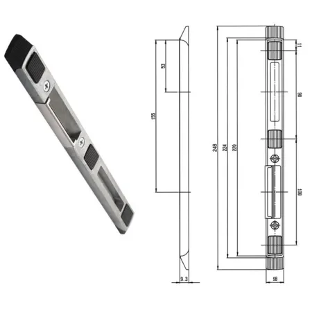 FUHR Zaczep zamka głównego RFH47990RX- prawy 11/18 Ocynk srebrny