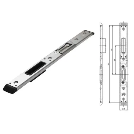 FUHR Zaczep zamka głównego RFH57729LX- lewy 11/U25x6,5 Ocynk srebrny