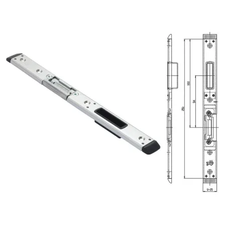 FUHR Zaczep zamka głównego RFH57729RX- prawy 11/U25x6,5 Ocynk srebrny