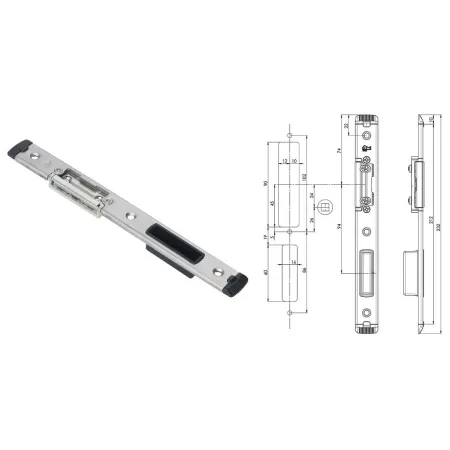 FUHR Zaczep zamka głównego prawy U24x5 mm Stal szlachetna