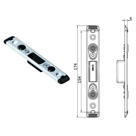 FUHR Zaczep rygla zasuwnicy automatycznej U24x5 Stal szlachetna
