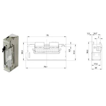 FUHR Zaczep mechaniczny 35,3x17,5x78,1 mm  