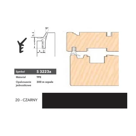 Deventer Uszczelka okienna przylgniowa S3223a – 300 m Czarny