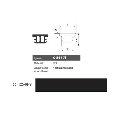Deventer Uszczelka okienna przylgniowa S3117f – 100 m Czarny