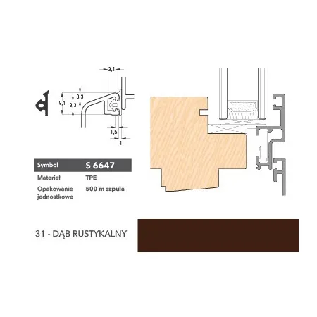 Deventer Uszczelka okienna S6647 – 400 m Dąb rustykalny