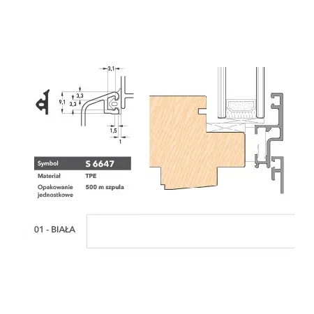 Deventer Uszczelka okienna S6647 – 400 m Biały